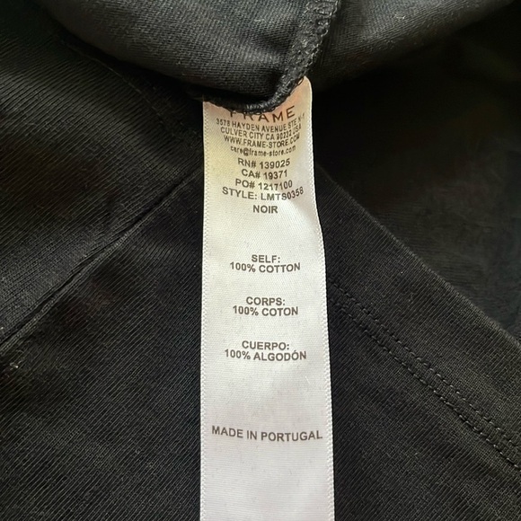 NWT. FRAME Research & Development Long Sleeve Tee Shirt in Noir Black Size Large - Picture 12 of 13